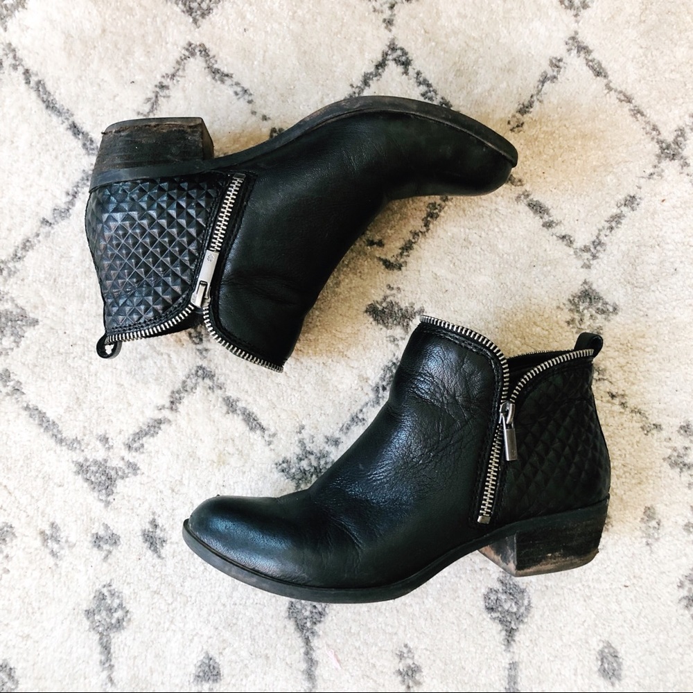 Lucky brand black leather booties